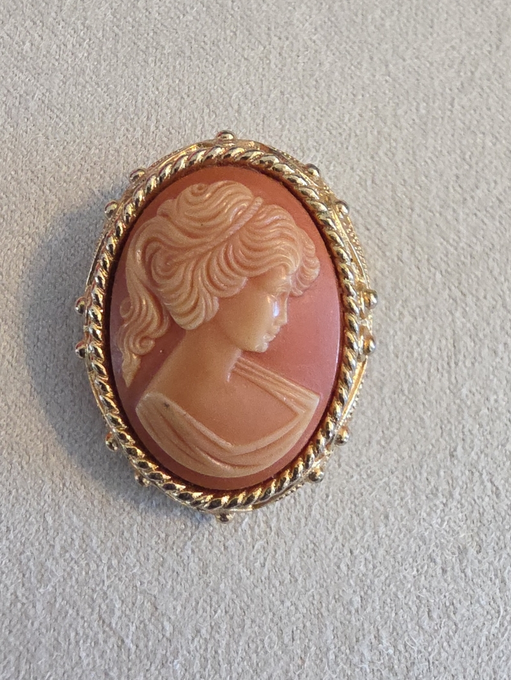 Vintage Sarah Coventry Stamped Cameo Brooch/Pendant Grannycore